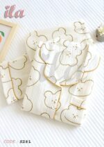 بيجامة-صيفي-قطن-لون-ابيض-نقشة-بيج-ماو_ستور