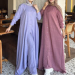 سوت حريمي طويل قطعتين كتان صيفي ضد الوبرة الوان