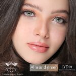عدسات ملونة الموند جرين أخضر لوزي من ليديا لينسيز كورية الصنع نصف سنوية