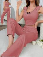 بيجامة-قطن-خفيفة-صيفي-مفتوحة-الاكتاف-لون-كشمير-مقاس-موجد-ماو_ستور