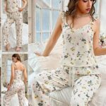 بيجامة-قطن-صيفي-بحمالات-اببيض-مزين-بالورد-مقاس-موحد-ماو_ستور