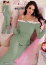 بيجامة-قطن-صيفي-بحمالات-لون-بستاج-مقاس-موحد-ماو_ستور