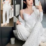 بيجامة-قطن-صيفي-مع-روب-قصير-مقاس-موحد-ماو_ستور