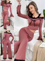 بيجامة-قطن-مفتوحة-الاكتاف-لون-كشمير-مقاس-موحد-ماو_ستور