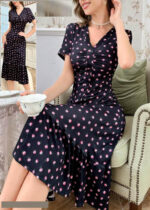 فستان-بيتس-صيفى-بأزرار-مزين-بالورد-لون-ازرق-غامق-ماو_ستور