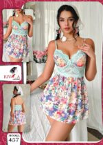 فستان-بيتى-قصير-مزين-بالورود-مقاس-موحد-ماو_ستور