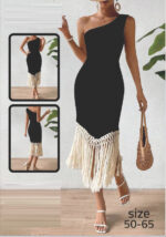 فستان-صيفي-بيج-قطن-بحمالة-كتف-واحد-مقاس-50-65-ماو_ستور-1-اسود