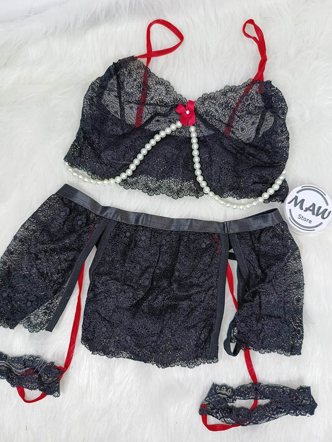 للانجري-تنكري-مثير-اسود-وشرايط-حمراء-ماو_ستور