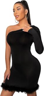 فستان-لانجري-ماكسي-خفيف-بذراع-واحد-طويل-ماو_ستور