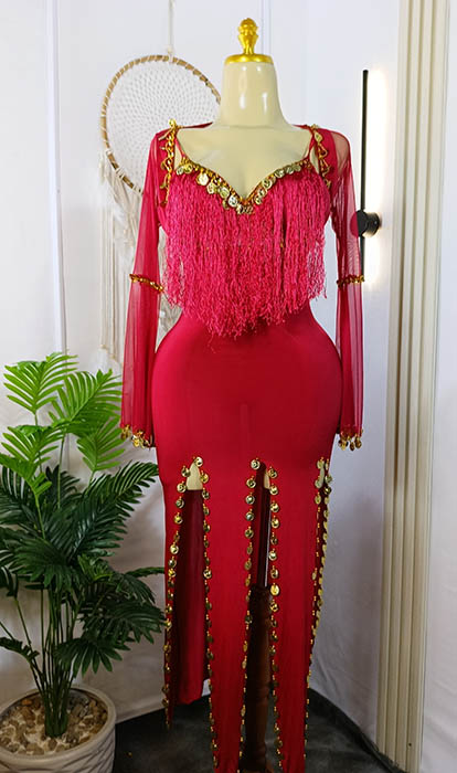 جلابية-رقص-شرقى-مثيرة-مزينة-بالترتر-الذهبي-ماو_ستور