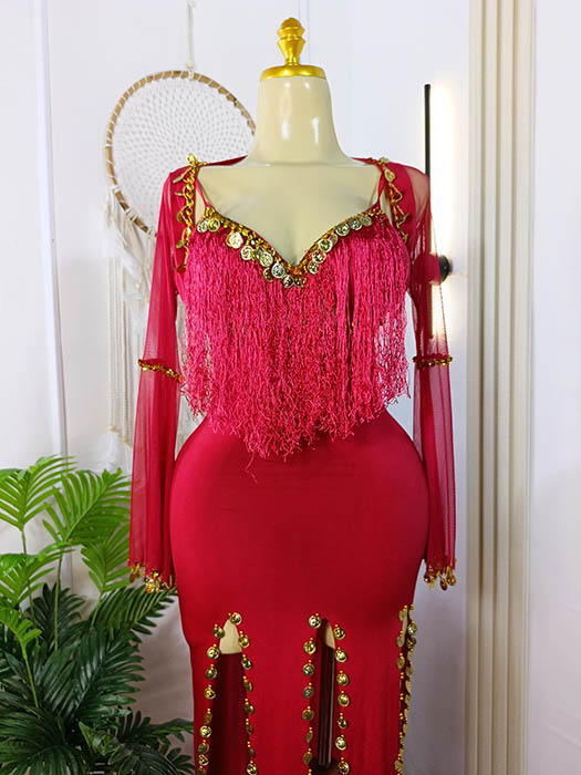 جلابية-رقص-شرقى-مثيرة-مزينة-بالترتر-الذهبي-ماو_ستور