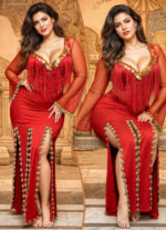 جلابية-رقص-شرقى-مثيرة-مزينة-بالترتر-الذهبي-ماو_ستور