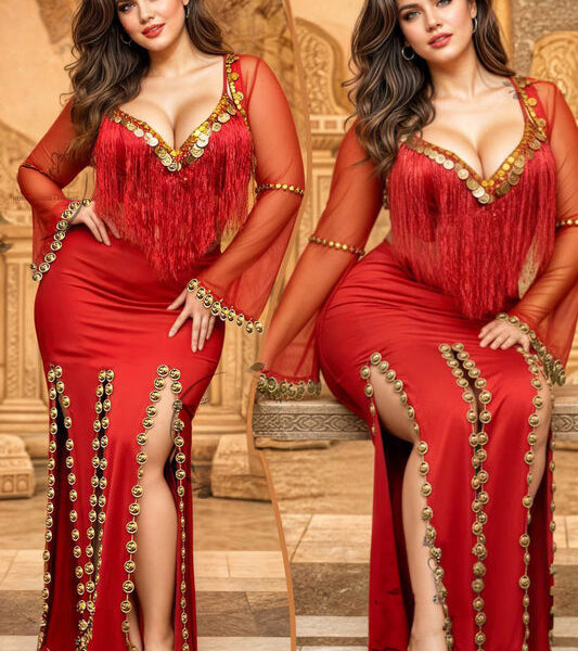 جلابية-رقص-شرقى-مثيرة-مزينة-بالترتر-الذهبي-ماو_ستور