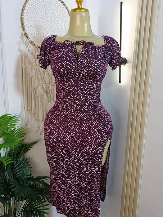 فستان-شي-ان-احمر-دارك-غامق-مزين-بنقط-بيضاء-ماو_ستور