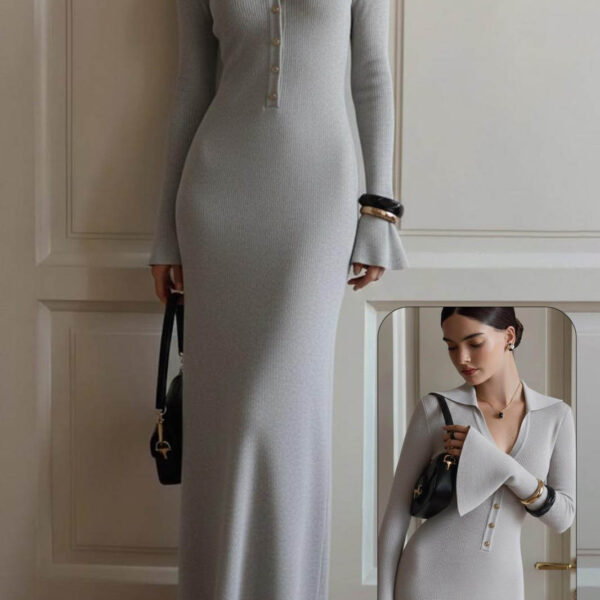 فستان-قطن-بيتى-راقي-سادة-بأزرع-طويلة-ماو_ستور