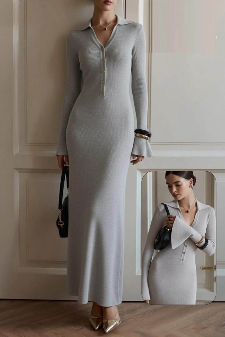 فستان-قطن-بيتى-راقي-سادة-بأزرع-طويلة-ماو_ستور