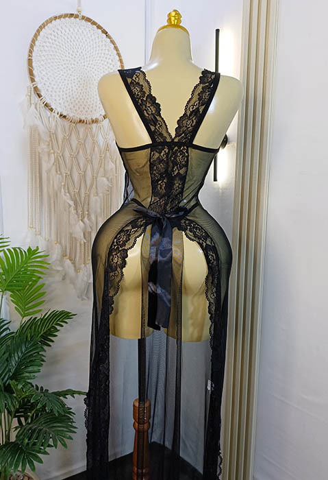 لانجري-طويل-بفيونكة-عند-الصدر-وفتحة-خلفية-ماو_ستور