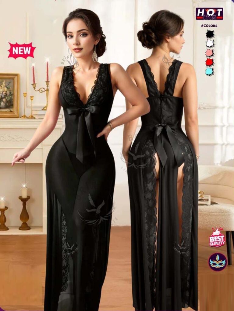 لانجري-طويل-بفيونكة-عند-الصدر-وفتحة-خلفية-ماو_ستور