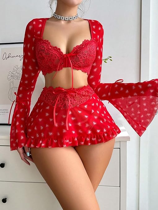 لانجري-قطعتين-توب-وجيبة-مثير--ماو_ستور